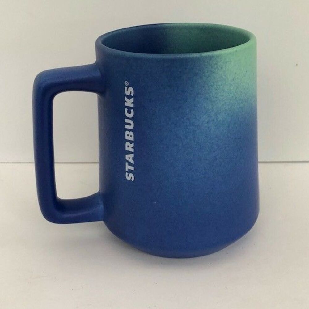 Starbucks Coffee Tea Mug Blue Green Ombre Summer 2020 14oz